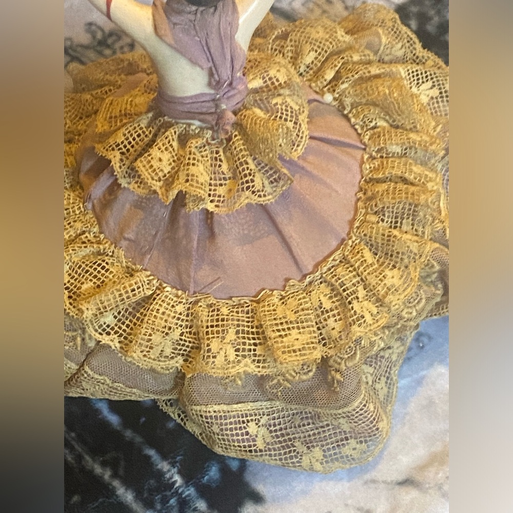 Vintage Porcelain Half Doll Pin Cushion - Picture 6 of 10